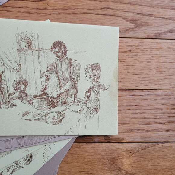 Vintage Recipe Greeting Cards Set of 6 Blank w/ 7 Envelopes - Boxed - Picture 5 of 12